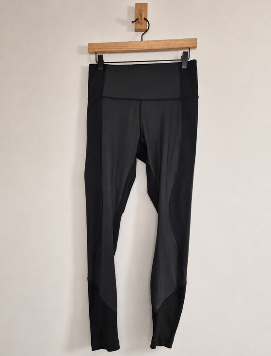 lululemon athletica Pants - Lululemon Size 10 Black & Gray High Rise Colorblock Athletic Leggings/Yoga Pants